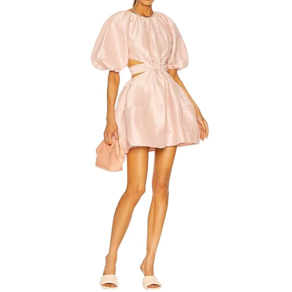 Aje Psychedelia Blush Pink‎ Cut Out Mini Dress Size 6 (XS)